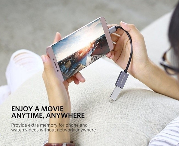 Cáp USB TypeC 3.0 OTG vỏ nhôm 15CM màu Đen Ugreen UC30646US154 Hàng chính hãng