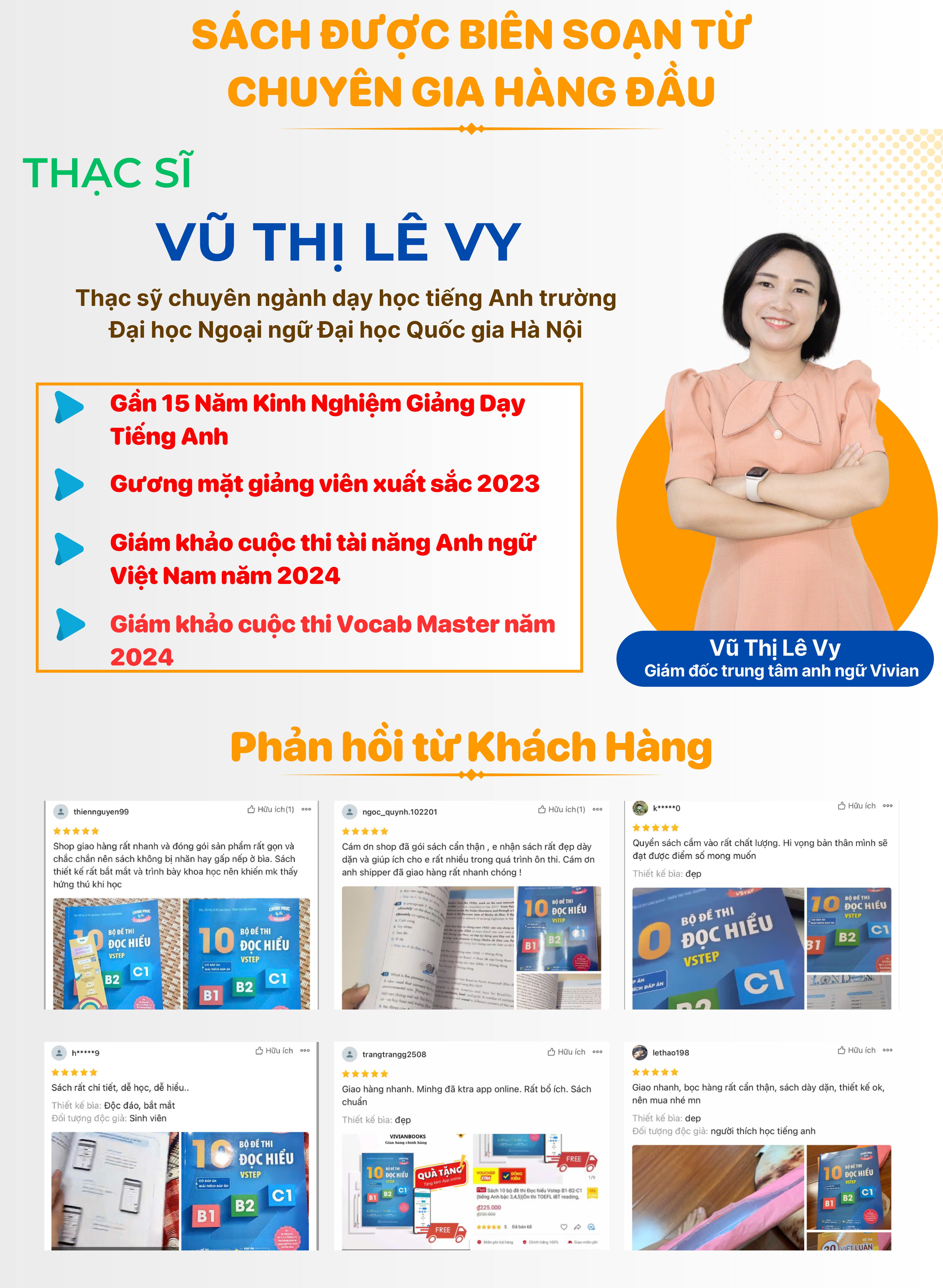 Sách 10 bộ đề thi Đọc hiểu Vstep B1-B2-C1 (tiếng Anh bậc 3,4,5)|Ôn thi TOEFL iBT reading, Vstep reading