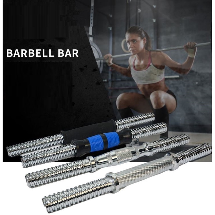 Bộ 2 đòn tạ tay 35cm (sắt Xanh) Đúc Đặt cao cấp + 4 khóa chốt