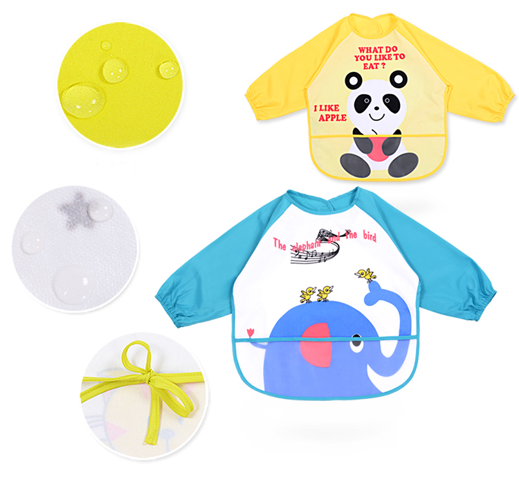 Combo 2 Áo Chống Nước Cho Bé Ăn Elepbaby - Xanh Lá + Xanh Da Trời