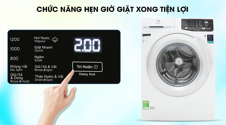 Máy Giặt Cửa Trước Inverter Electrolux EWF8025CQWA (8kg) - Hàng Chính Hãng