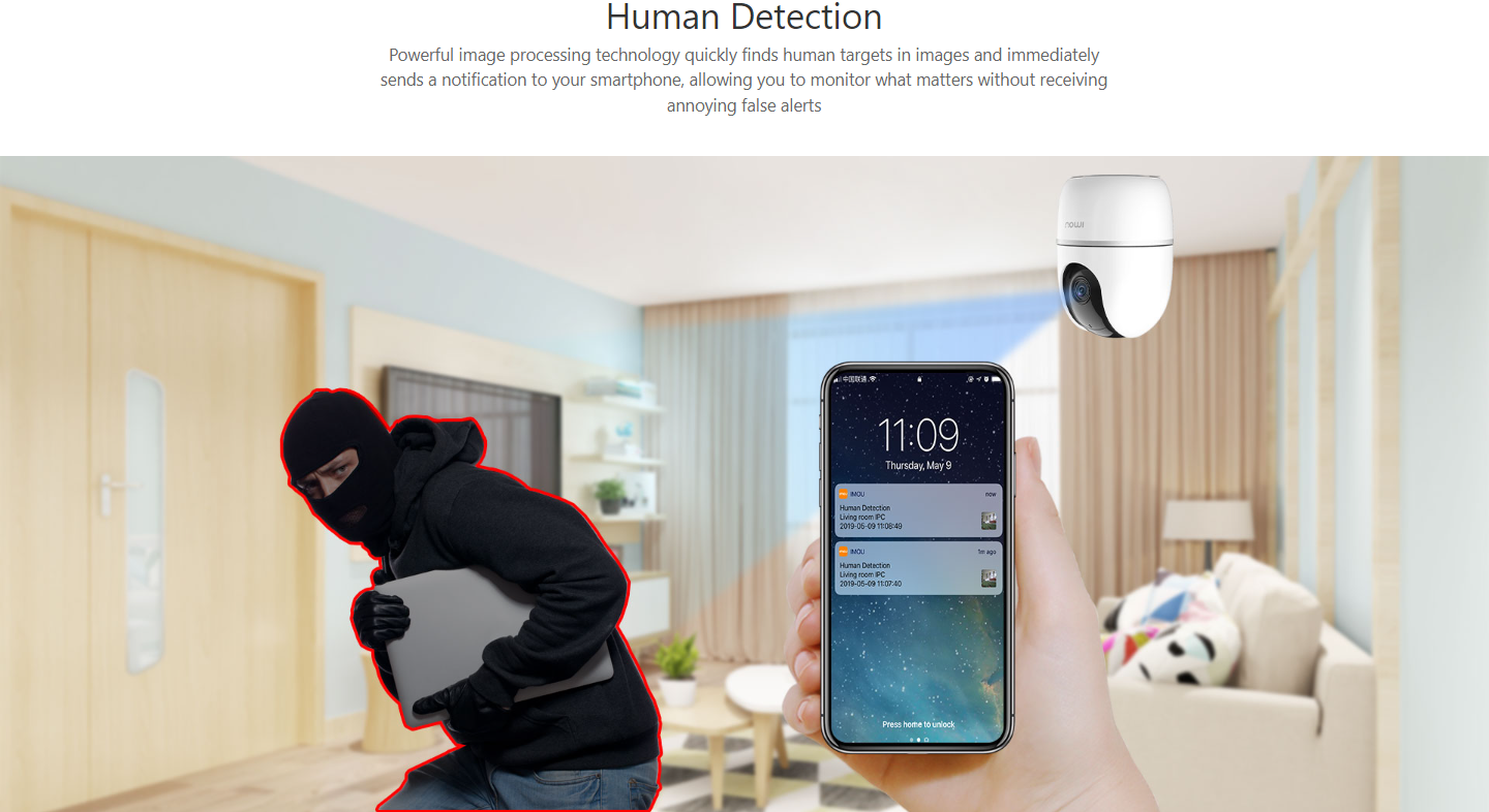 Camera IMOU A1, Camera Xoay 360, AI Phát hiện người, màng trập riêng tư 2MP - Hàng Chính Hãng