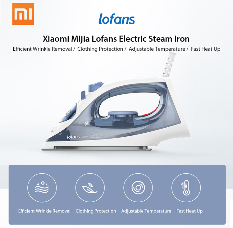 Xiaomi Mijia Lofans Electric Steam Iron Household Portable Garment Ironing Fabric Steamer Fast Heat Up Wrinkle - Blue