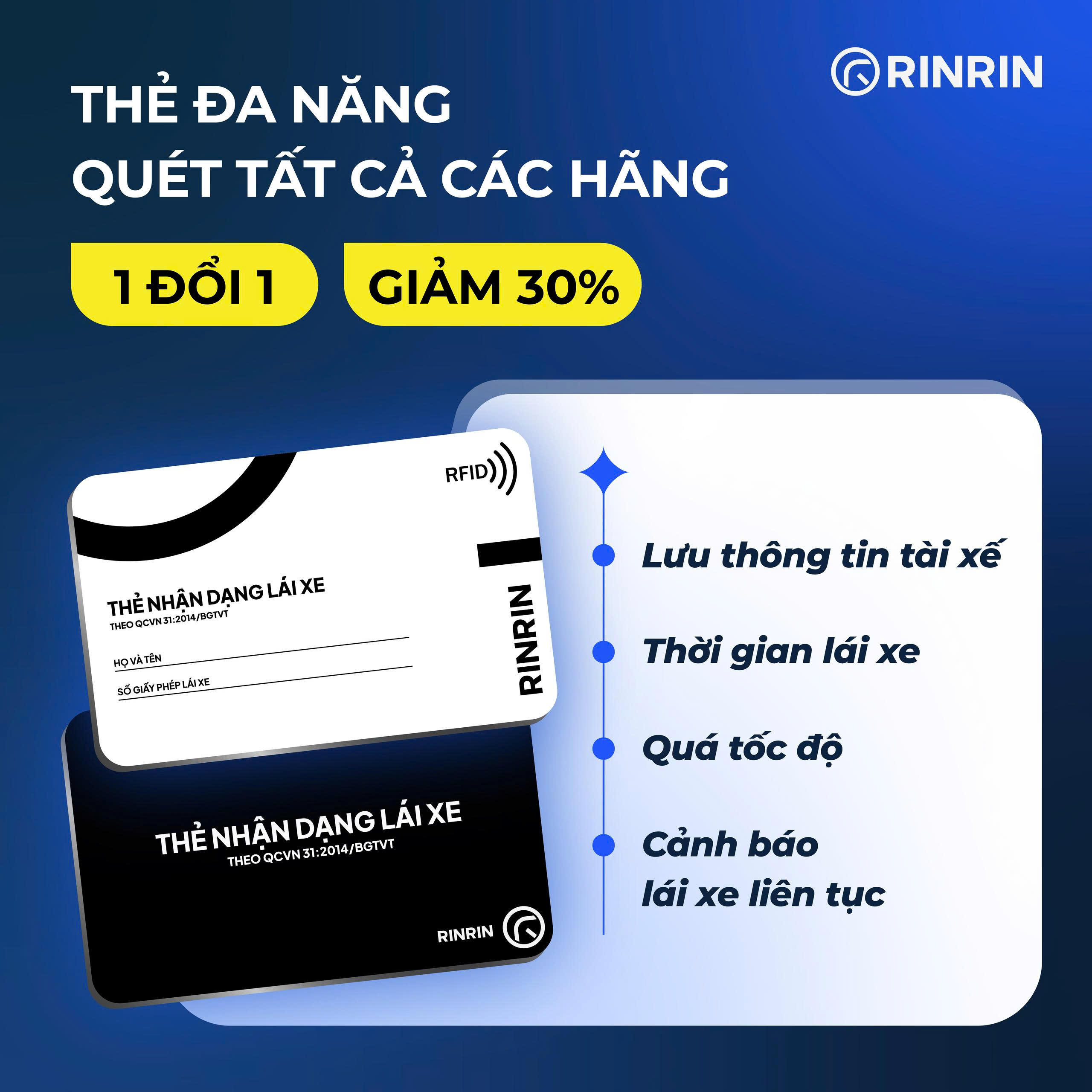 Thẻ lái xe đa năng RFID. Quẹt được tất cả hãng hộp đen. Shop có tích hợp sẵn cho tài xế, hoặc hướng dẫn tích hợp tại nhà