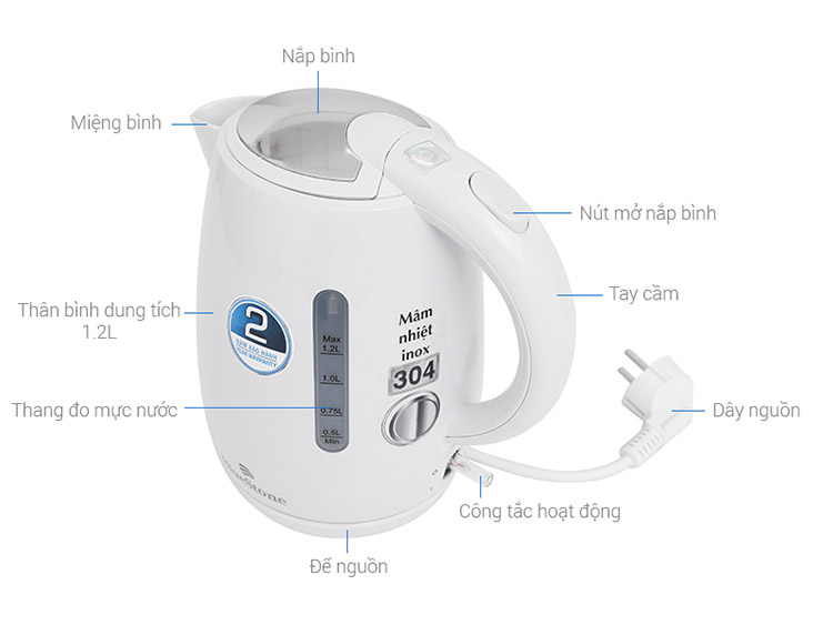 Ấm Đun Nước Siêu Tốc BLUESTONE KTB-3311 - Hàng chính hãng Ấm Đun Nước Siêu Tốc BLUESTONE KTB-3311 - Hàng chính hãng