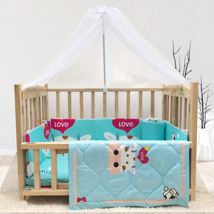 Cũi cho bé - Combo cũi gỗ Sồi