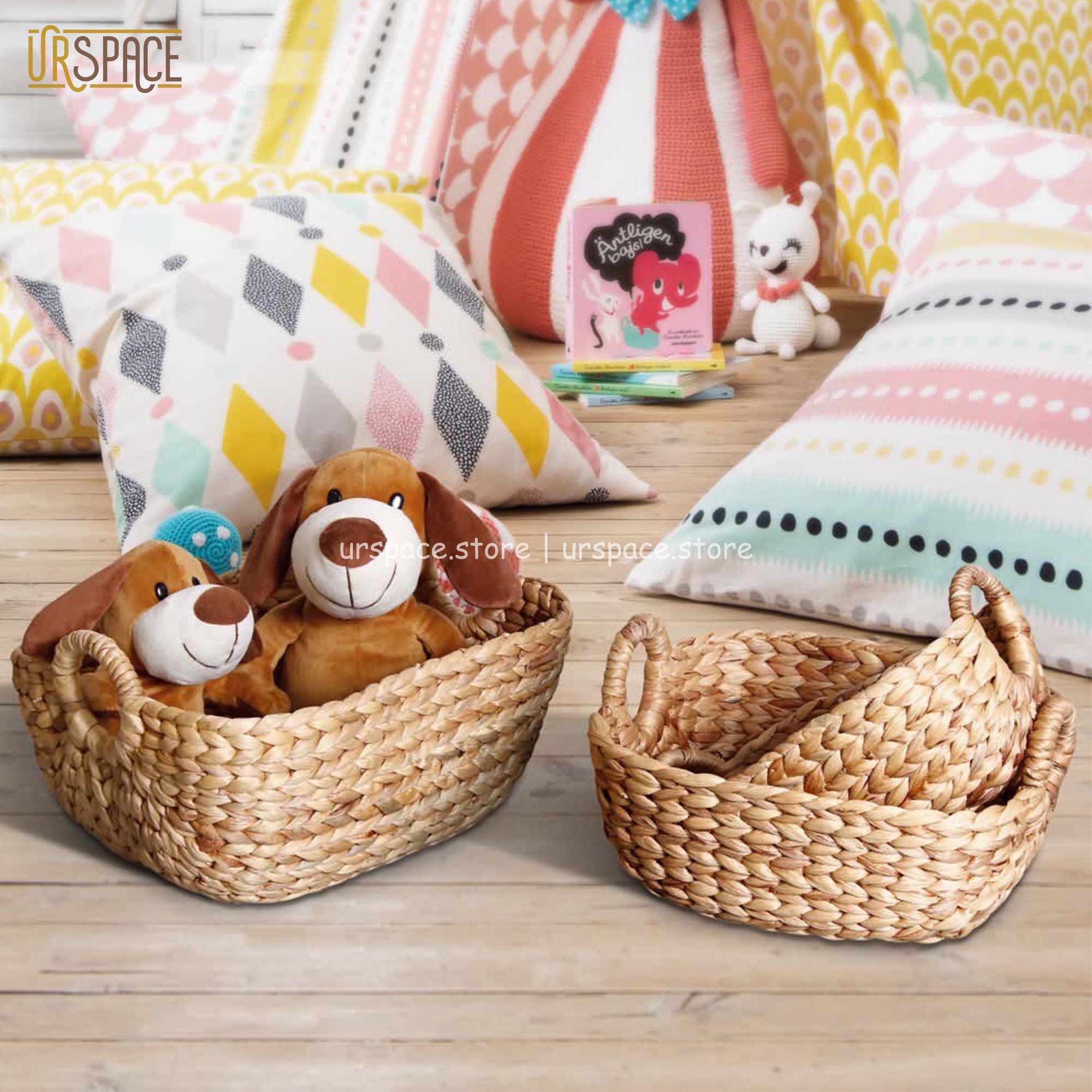 Water hyacinth storage basket