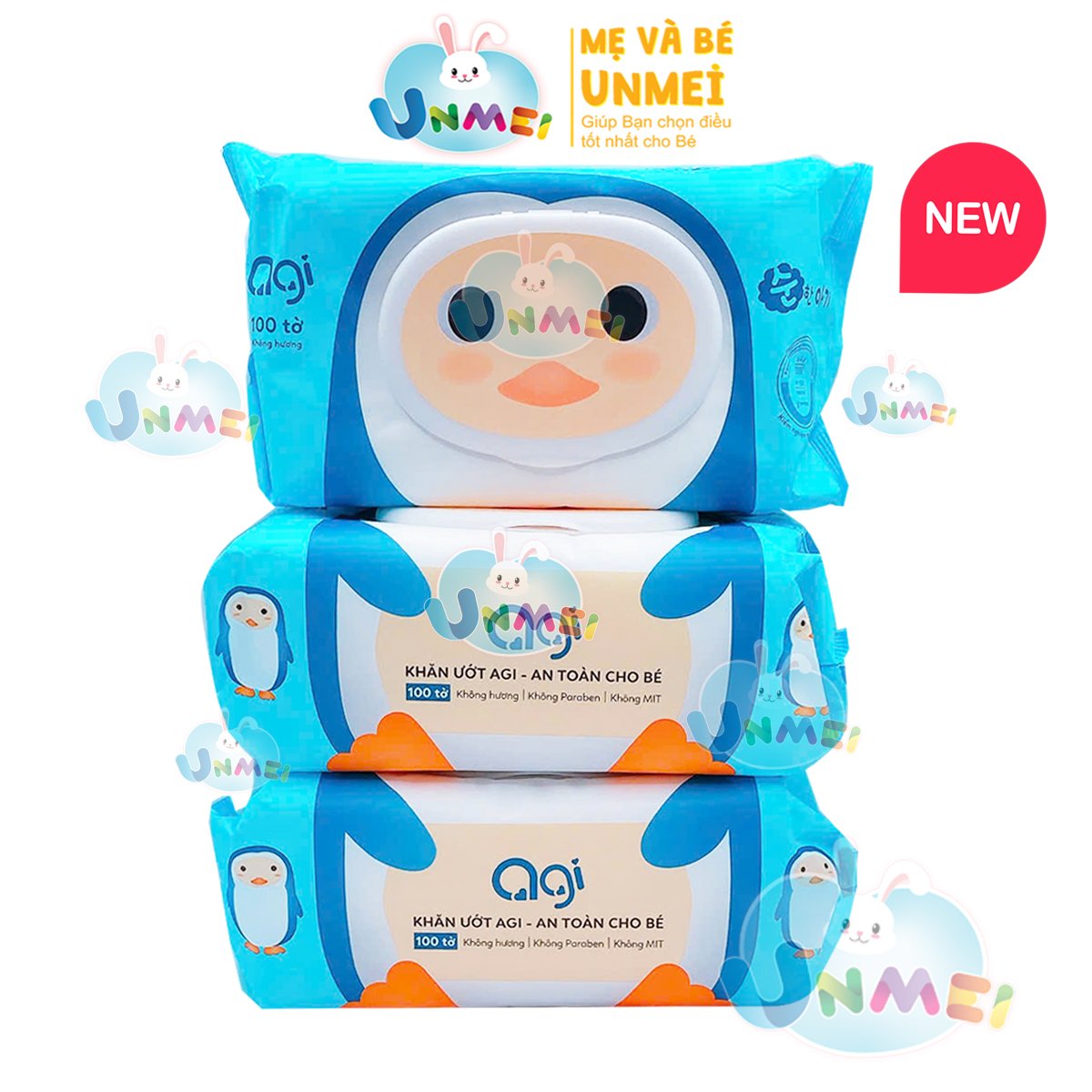 Khăn ướt Agi không mùi V438 (3 gói màu ngẫu nhiên)