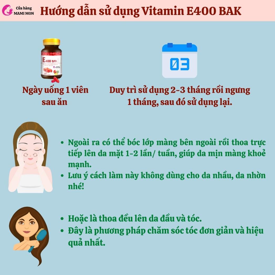 vitamin e đỏ e400 bak 400mg - viên uống đẹp da vitamin e đỏ nga 400iu 5