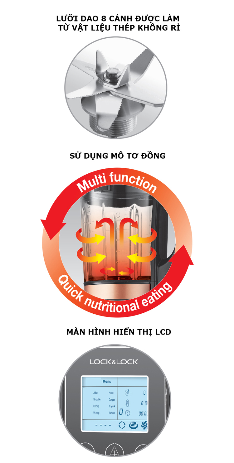 Máy Xay Thực Phẩm Đa Năng Lock&Lock EJM671 (1.75 Lít - 1900W) - Hàng Chính Hãng