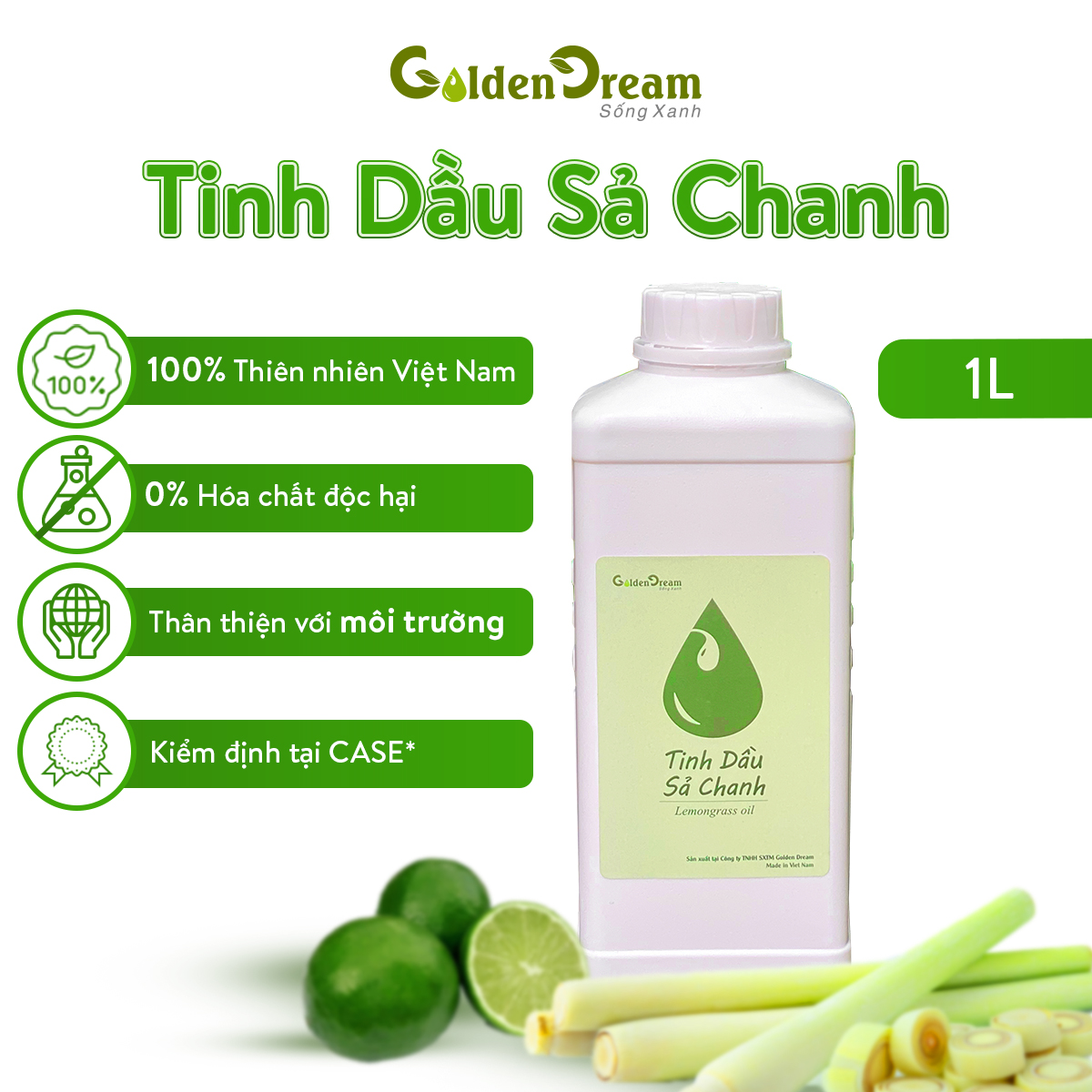 Tinh dầu sả chanh Golden Dream dung tích 1L