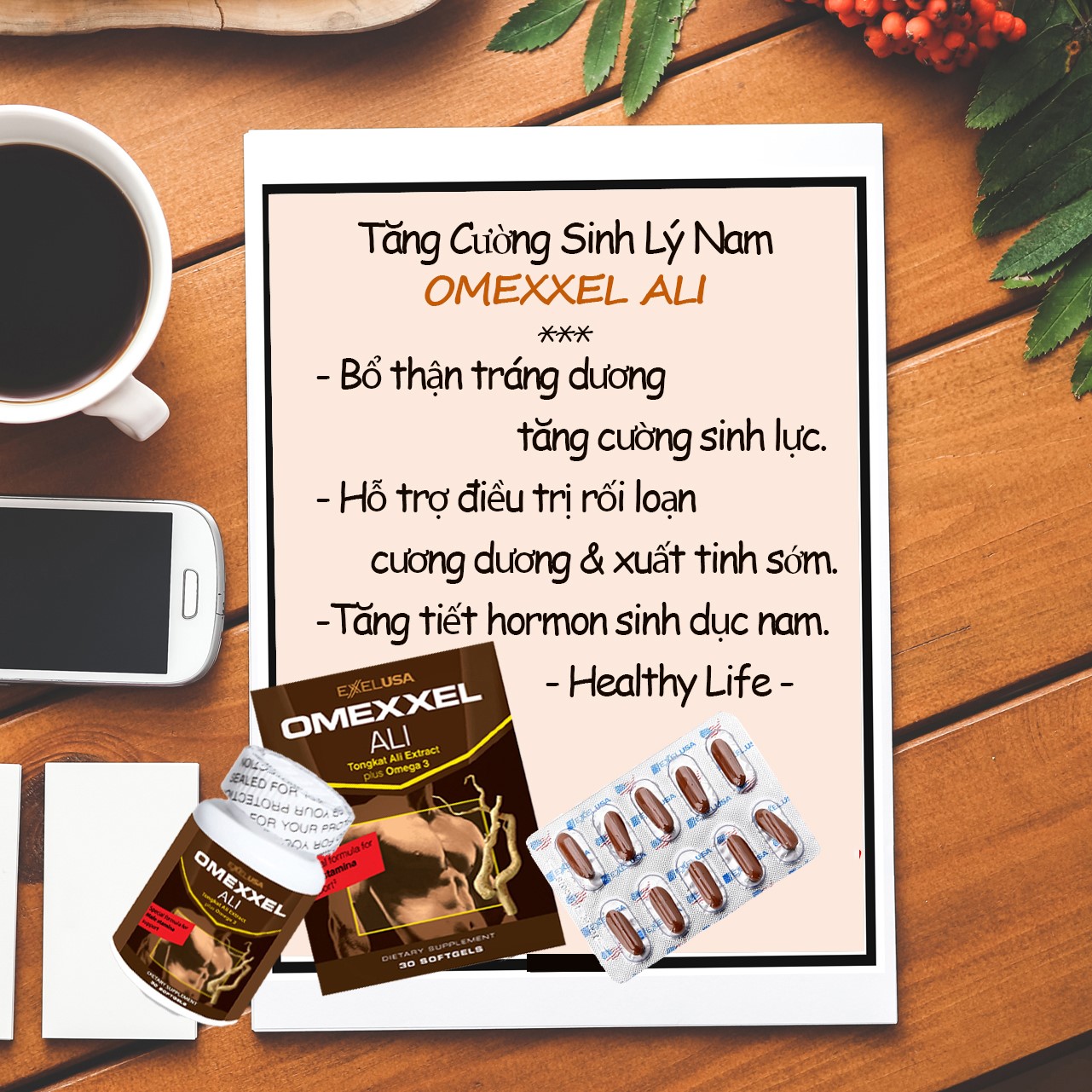 Thực Phẩm Chức Năng Tăng Cường Sinh Lý Nam Giới Omexxel Ali (Hộp 30 Viên)