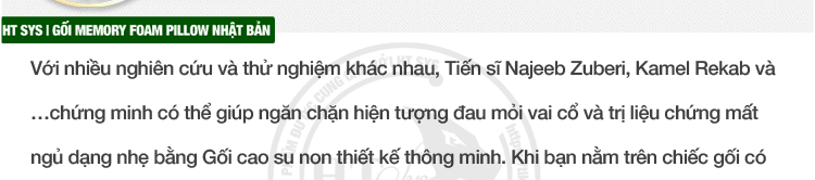 Gối ngủ cao su non HT SYS - Gối cao su non Memory Foam Nhật Bản - Gối giúp ngủ nhanh , chống mỏi vai gáy - Hàng Chính Hãng