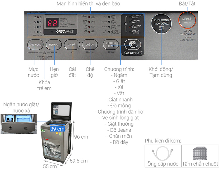 Máy giặt Toshiba 8 kg AW-K905DV(SG) - Chỉ giao HCM