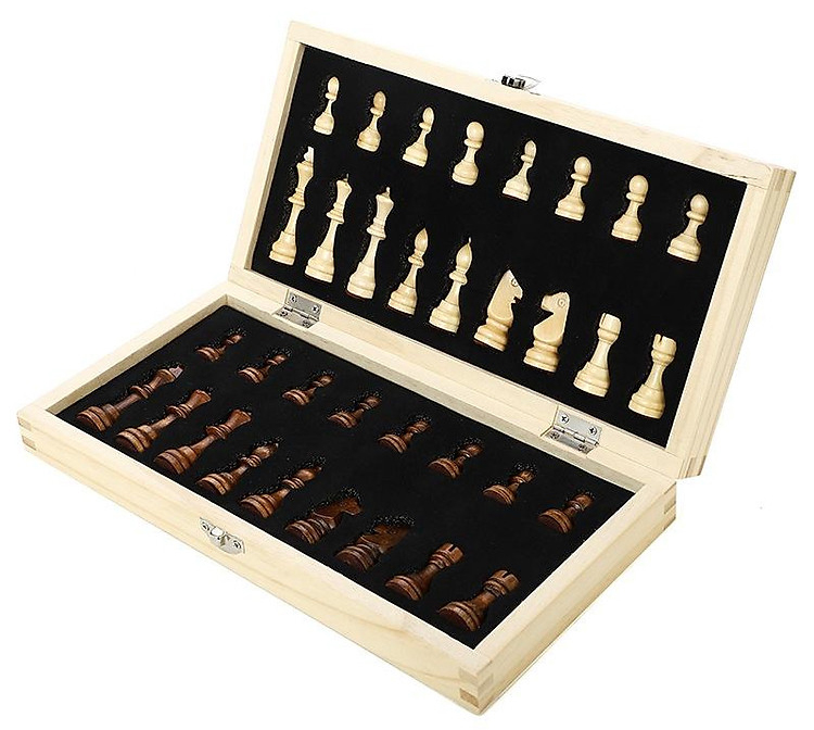 Bộ cờ vua Gỗ Nam châm dododidos - Bàn Cờ là hộp đựng cao cấp - 34x34cm