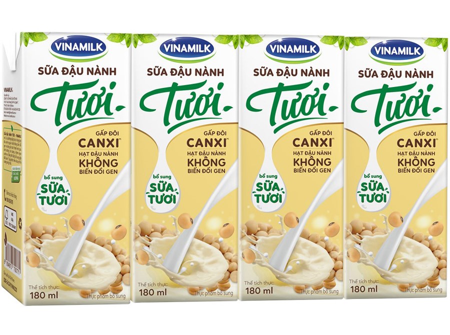 Thùng Sữa đậu nành Tươi Vinamilk 180ml - 48 hộp/Thùng