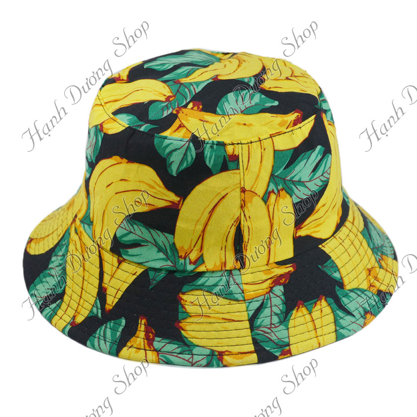 Nón bucket trái cây hot hit mũ tai bèo trái cây hoa cỏ vành nhỏ dễ thương chất liệu vải cotton thoáng mát - Hạnh Dương