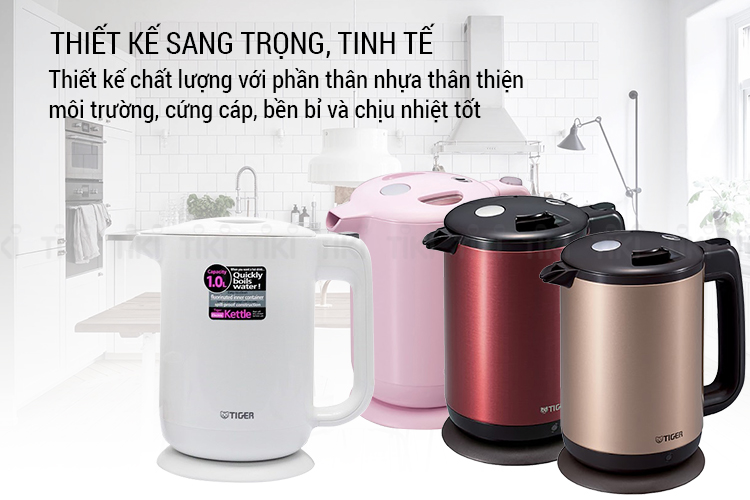 Bình Đun Siêu Tốc Tiger PFY-A10W (1 lít) - Màu Hồng