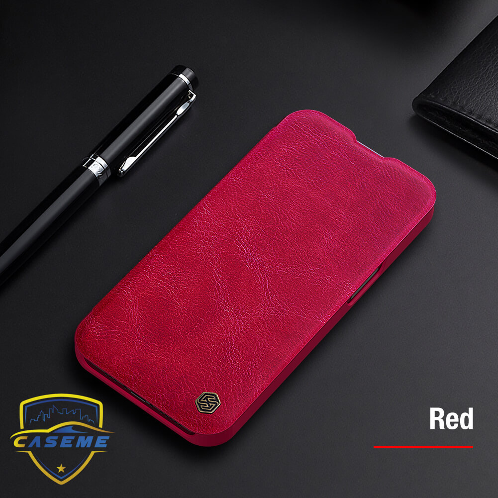 Bao da dành cho iPhone 13 hàng chính hãng Nillkin QIN có nắp trượt bảo vệ camera