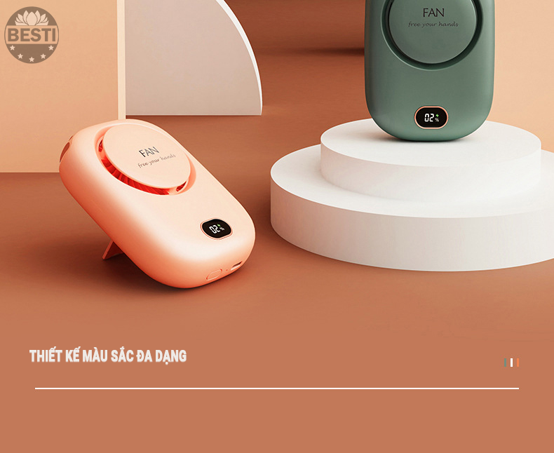 Quạt Mini Tích Điện Đeo Cổ Thời Trang Besti Y01,  3 Tốc Độ Gió Siêu Mát, Chạy Siêu Êm, Dung Lượng Pin 2000mAh, Phù Hợp Khi Chạy Bộ, Đi Du Lịch , Văn Phòng, Đi Chơi- Hàng Chính Hãng