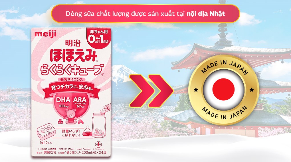 Sữa cho trẻ sơ sinh 1-3 tuổi Meiji