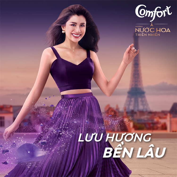 Combo 2 Túi Nước Xả Vải Comfort Hương Nước Hoa Thiên Nhiên Bella (Tím Đen) 2.4L