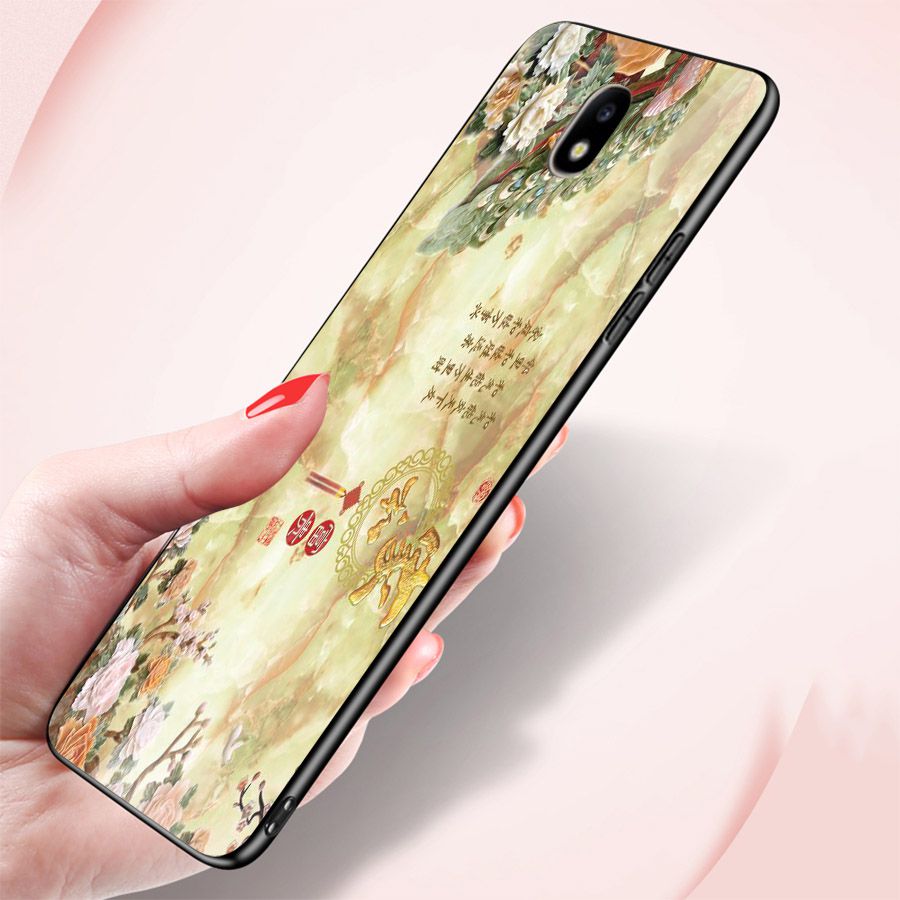 Ốp kính cường lực cho điện thoại Samsung Galaxy J7 - chim công phượng MS CPHUONG096