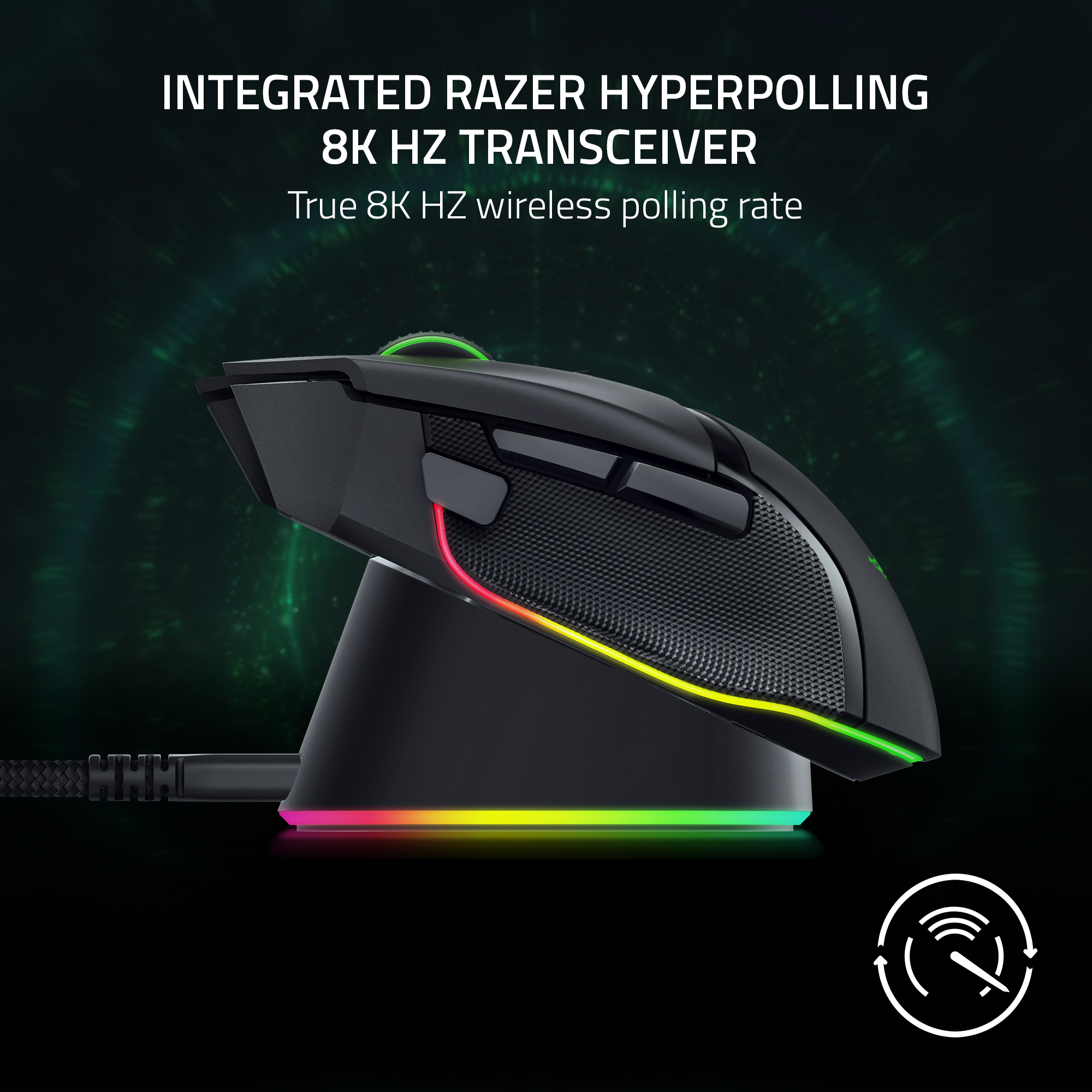 Razer Mouse Dock Pro Đế sạc chuột không dây tích hợp bộ thu phát 4KHz - Hàng nhập khẩu