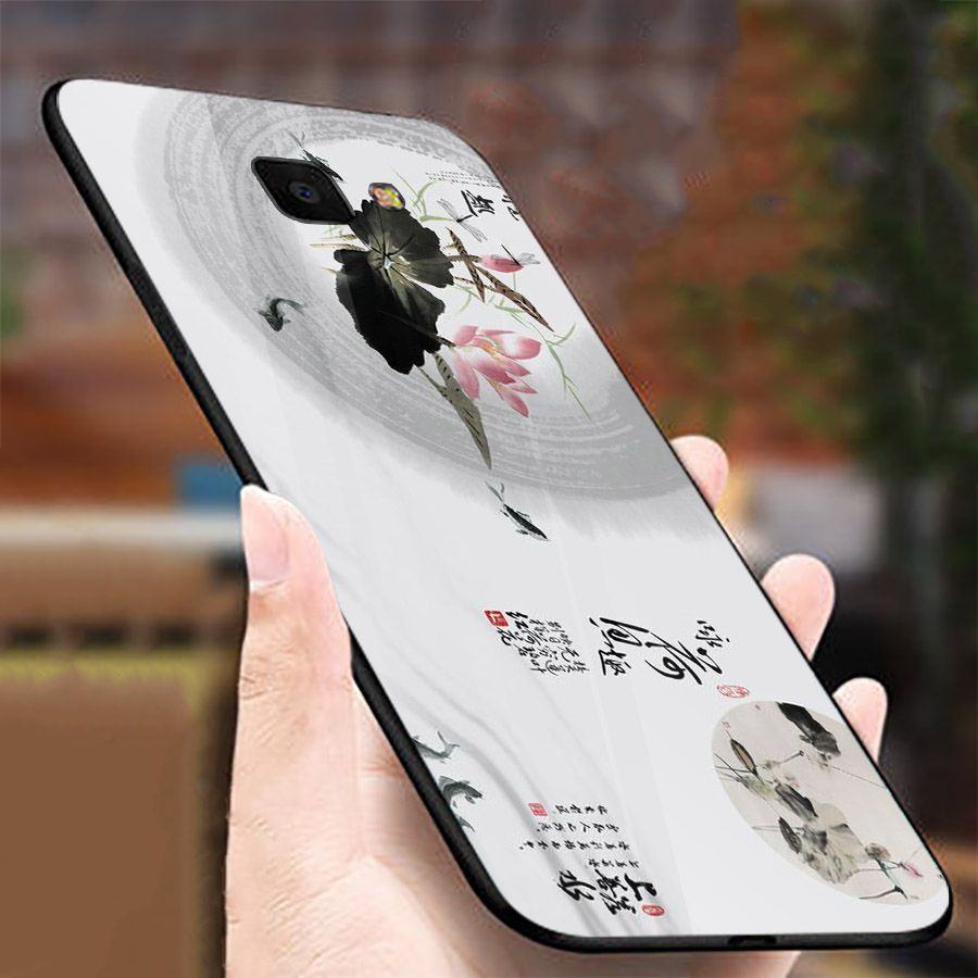 Ốp kính cường lực cho điện thoại Samsung Galaxy J7 PRIME - mẫu đơn MS MAUDON053