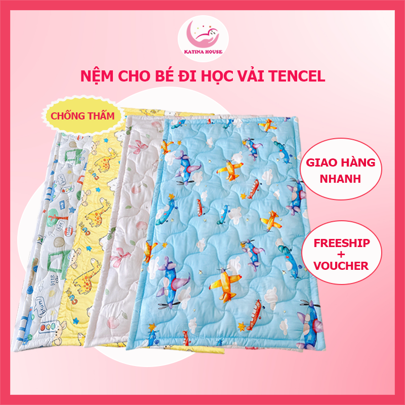 Nệm cho bé đi học mầm non tiểu học, vải Tencel mềm mịn, chống thấm – Katina House