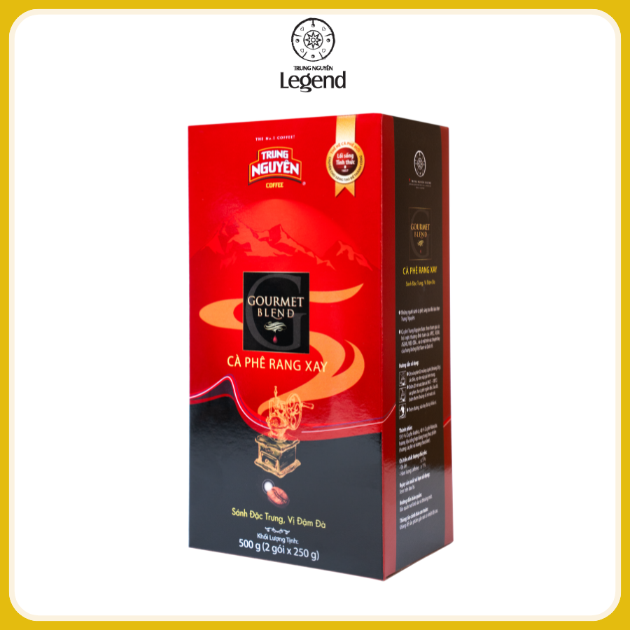 Cà phê Rang Xay Gourmet Blend Trung Nguyên Legend - Hộp 500gr - Hương vị đậm đà, lôi cuốn - Pha Phin
