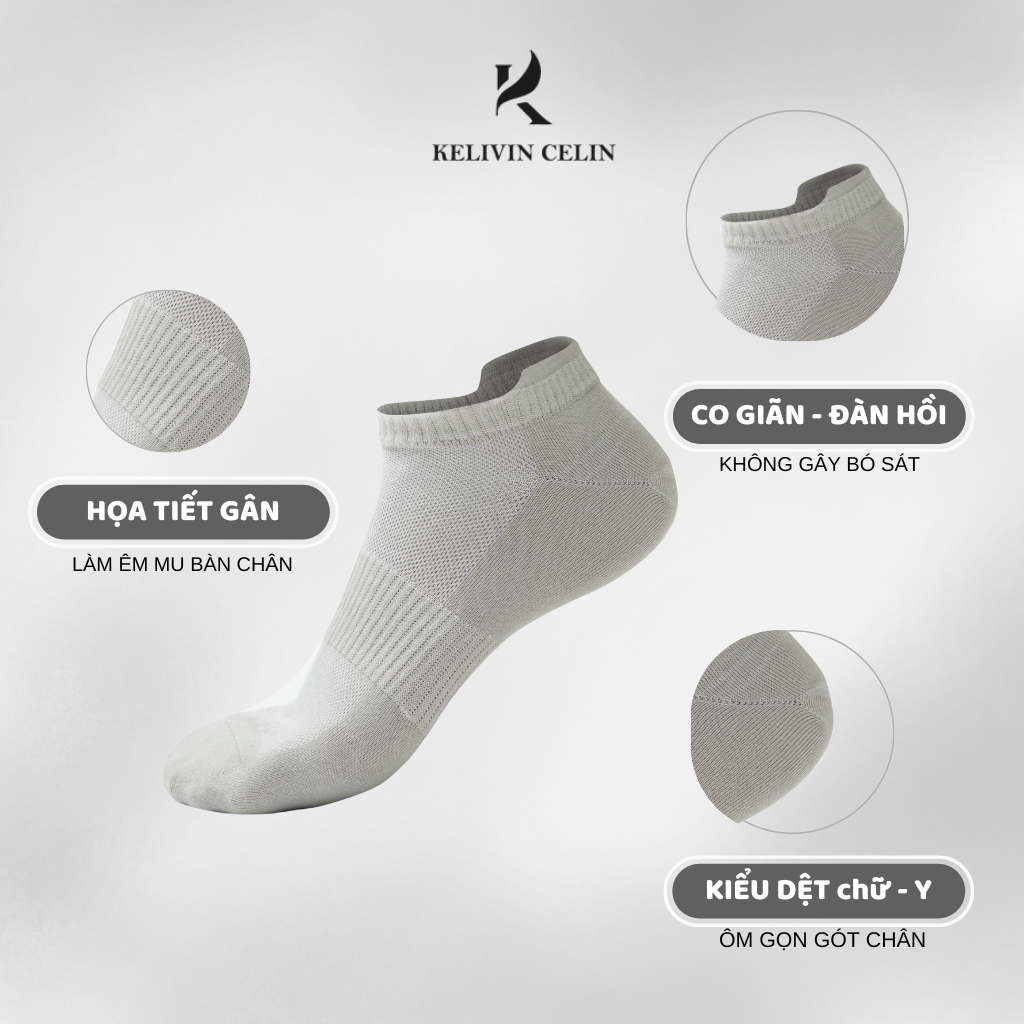 Tất - Vớ Nam Cổ Ngắn Basic Cao Cấp Nhiều Màu Dệt Từ Sợi Tre - Kháng Khuẩn, Thấm Hút, Thoáng Mát, Ngăn Mùi gấp 4 lần tất thường