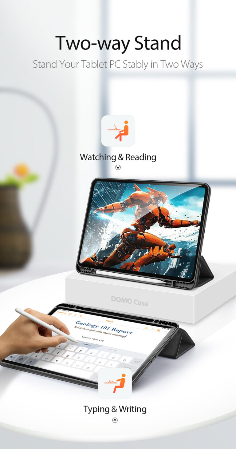 Bao Da Dành Cho iPad Pro 12.9 2020 / 2021 / 2022 Dux Ducis Domo Series Có Khe Cắm Bút, Tự Động Tắt Mở - Hàng Chính Hãng