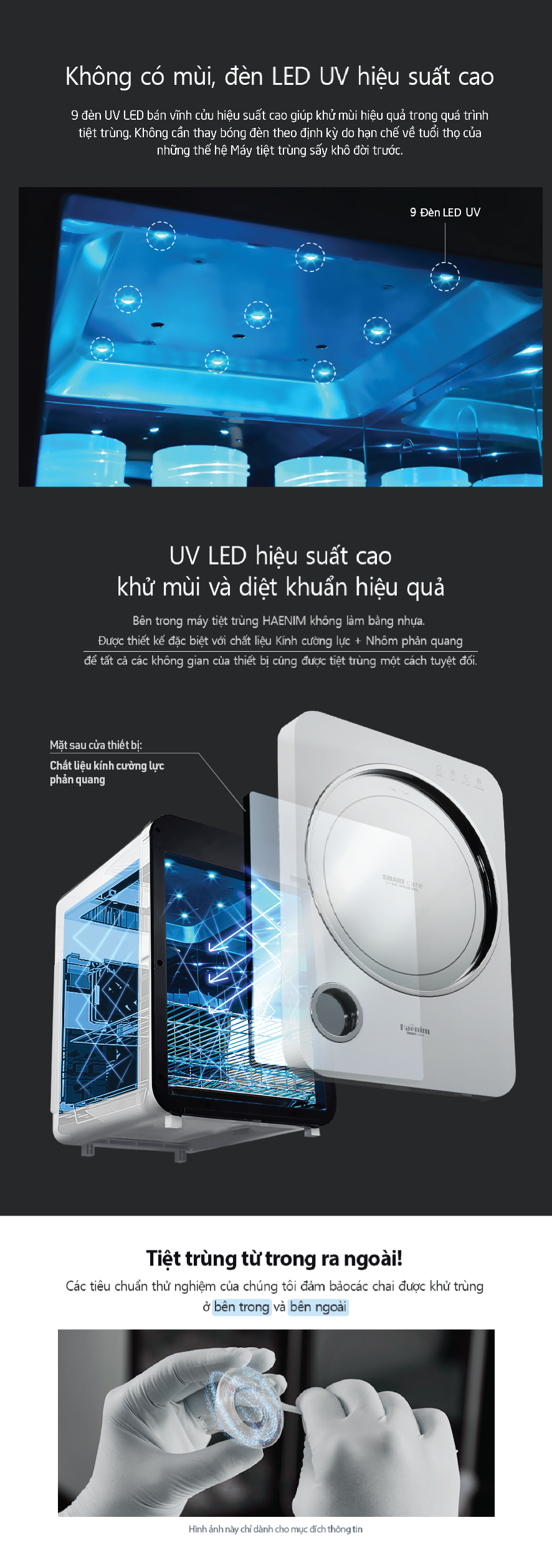 Máy tiệt trùng bình sữa Haenim UV LED 3G, Thế hệ thứ 3