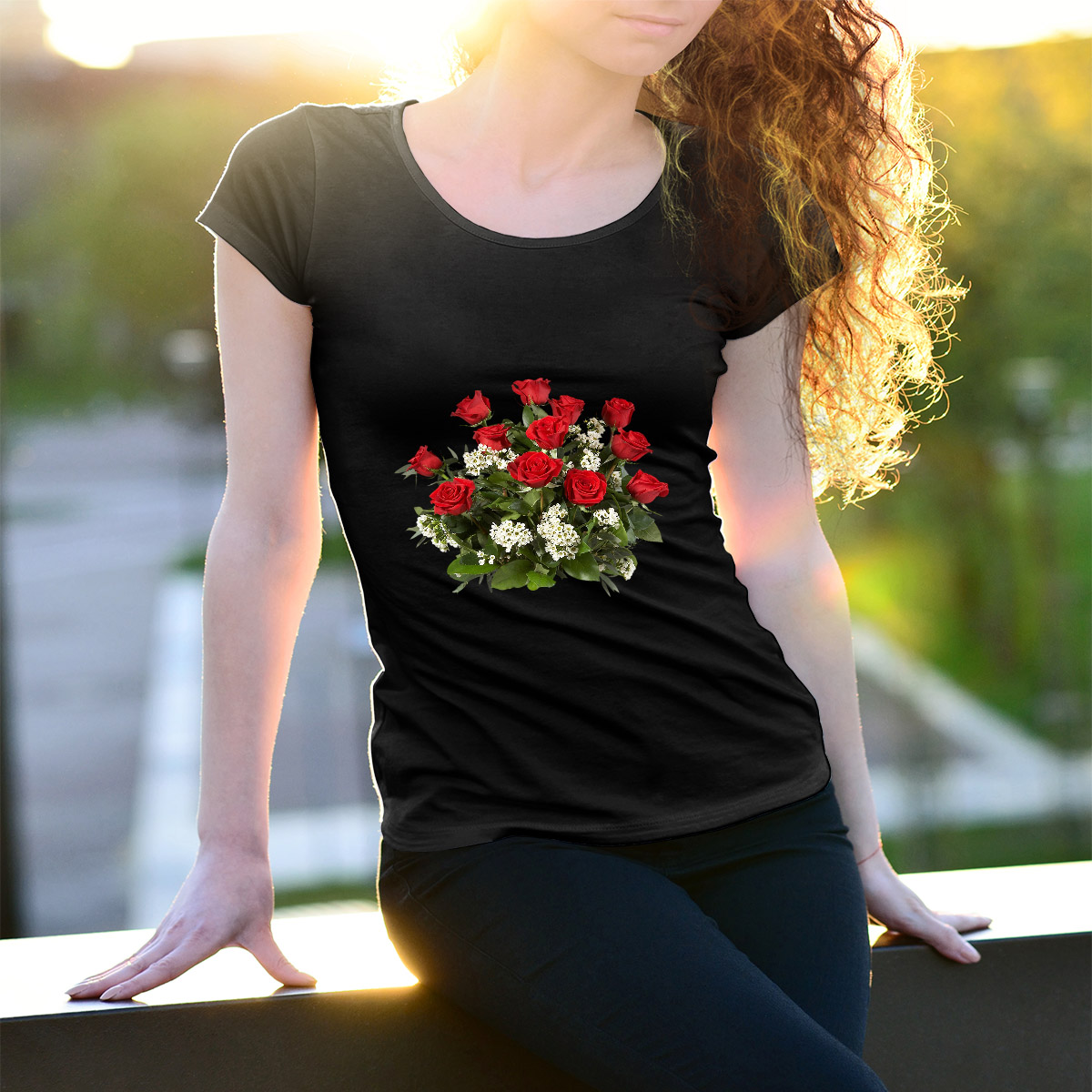 Áo Thun, Áo Phông Nam , Nữ, In Hình Bó Hoa - Mẫu012