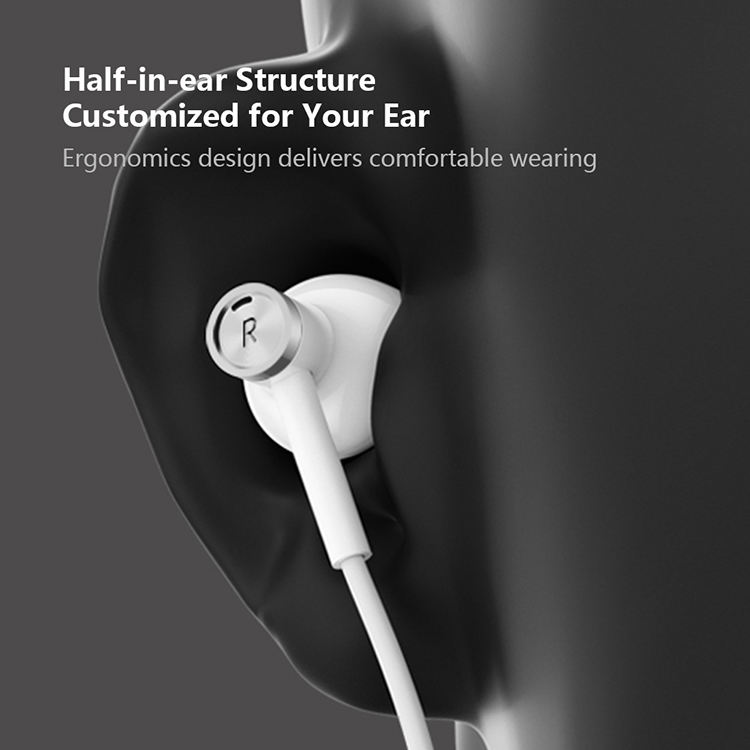 Original Xiaomi Dual-unit Half-in-ear Type-C Earphones MEMS Microphone Wired Control Music Stereo Headphone Durable - Black