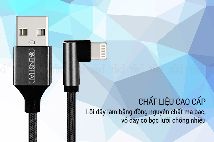 Dây Cáp Sạc Lightning Cho Điện Thoại GENSHAI 1m KL09 - Hàng Chính Hãng