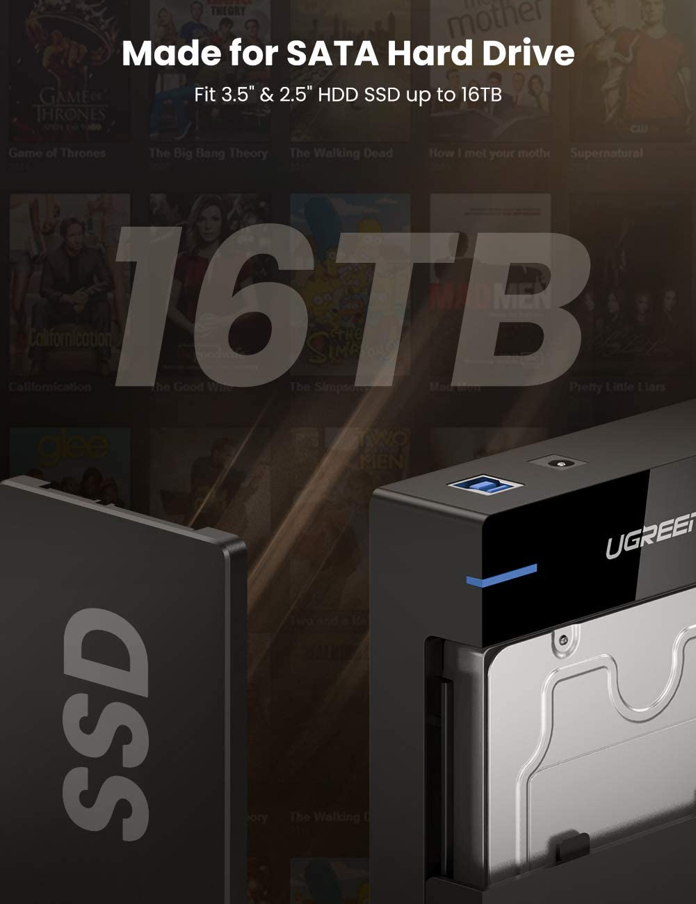Box ổ cứng Ugreen SATA 3.5inch