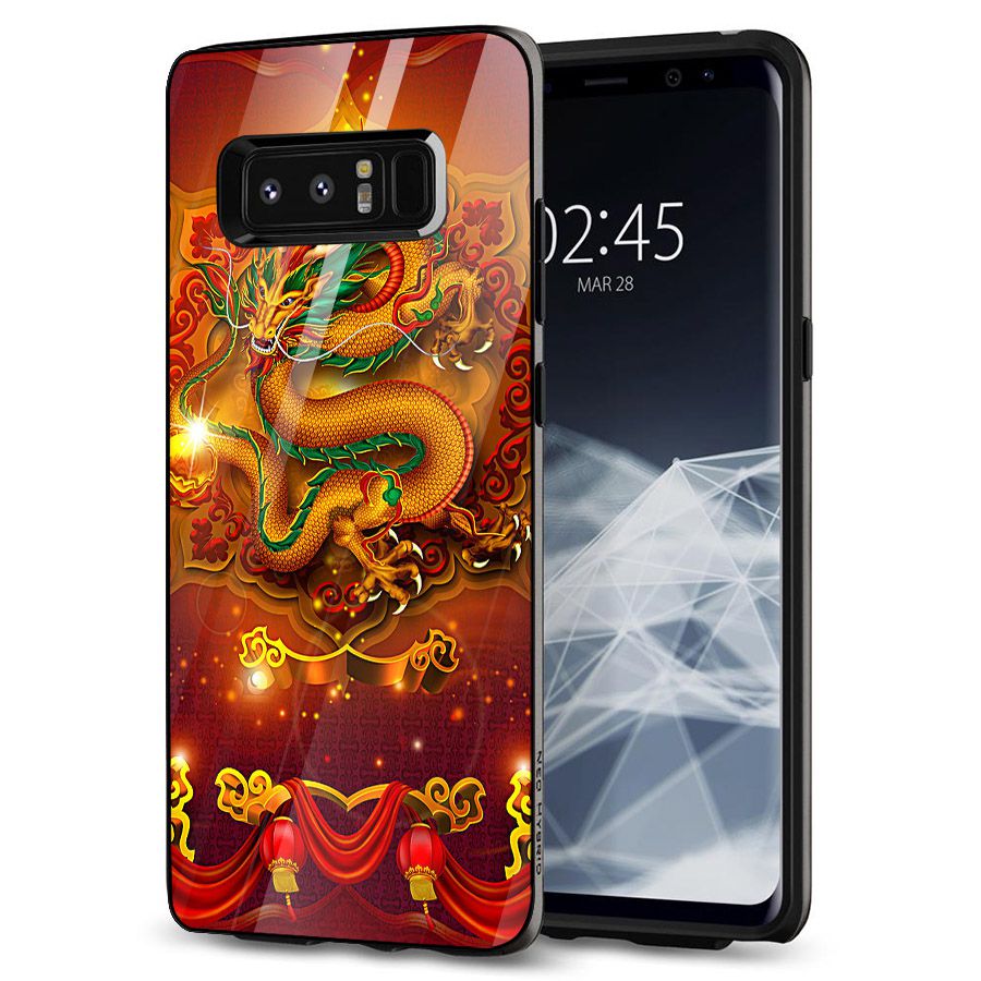 Ốp kính cường lực cho điện thoại Samsung Galaxy Note 8 - long hổ MS LONG018