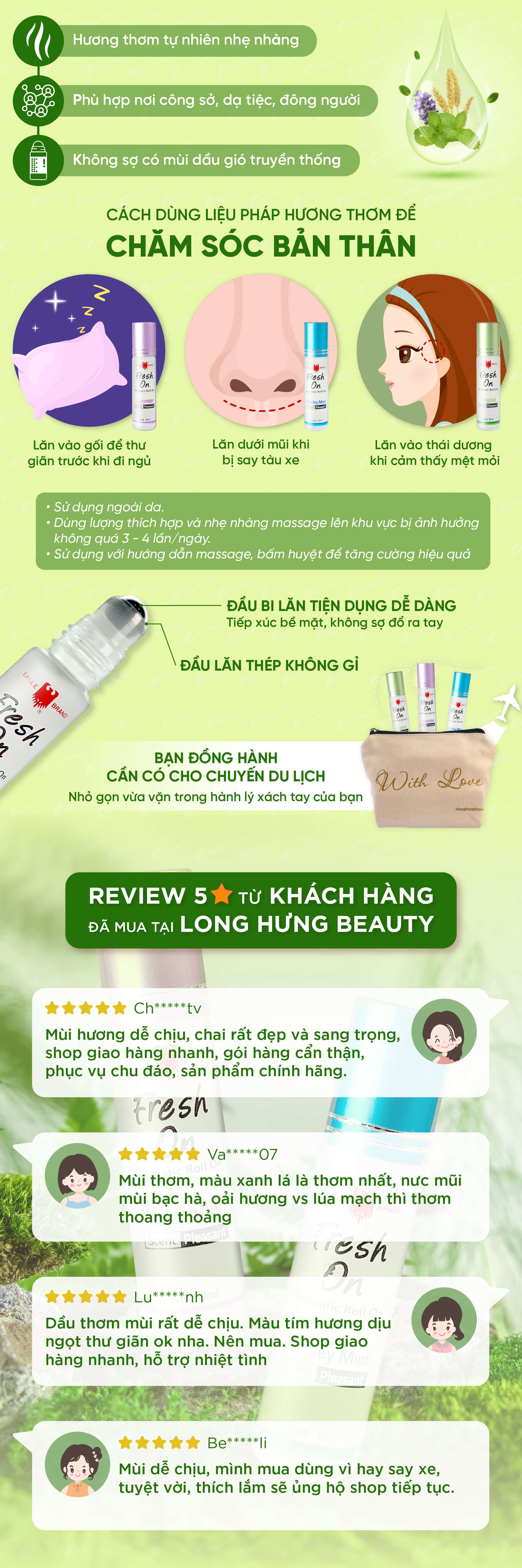 Dầu lăn giảm căng thẳng Eagle Brand Fresh On (8ml) - Hàng chính hãng