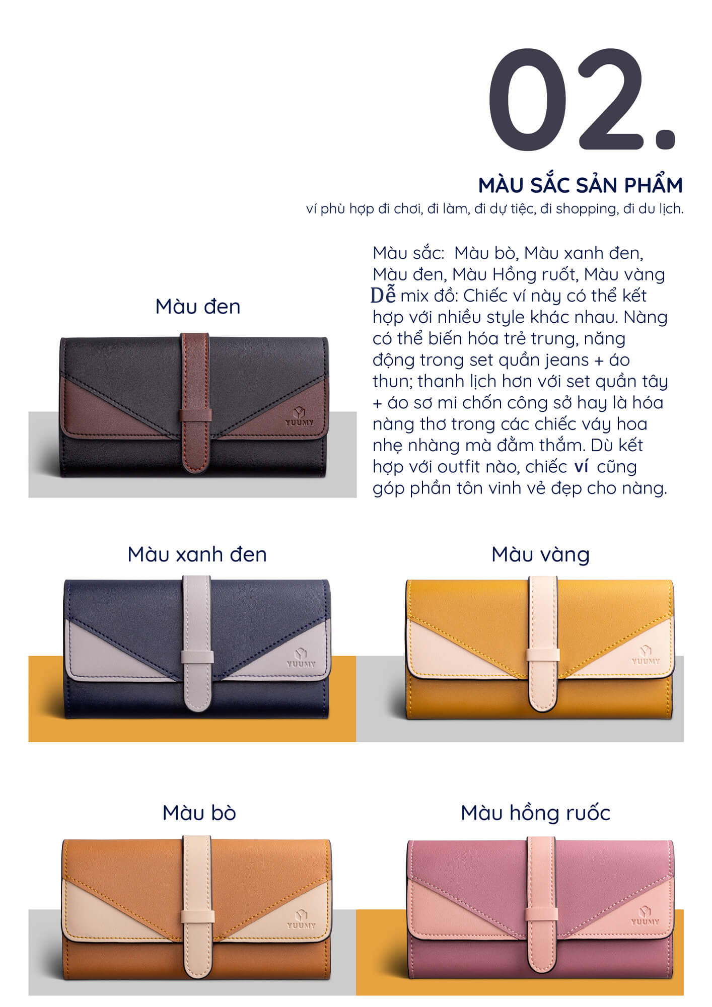 Ví dài cầm tay nữ phong cách dễ thương trẻ trung YUUMY YV35