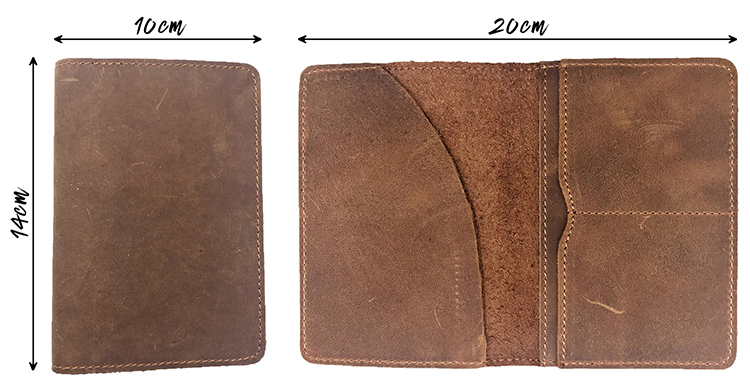 Bao Da Hộ Chiếu Passport Cover Da Sáp Khắc Hình Kí Hiệu University Um U M University Of Michigan (Brown)