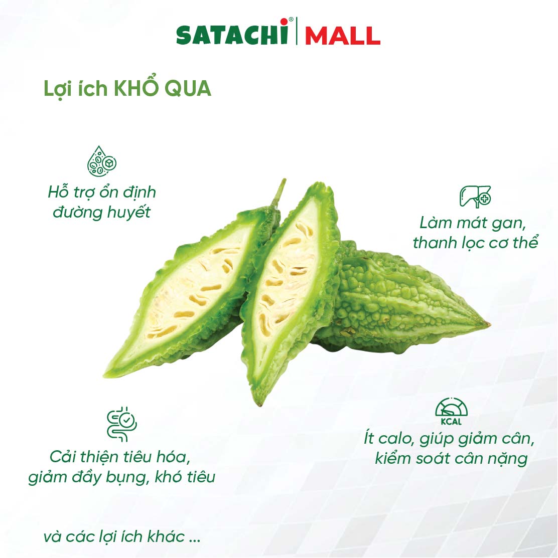 Viên Bột Khổ Qua Nguyên Chất SATACHI – 100% Từ Mướp Đắng – Dạng Viên Tiện Lợi – Hộp 180 viên