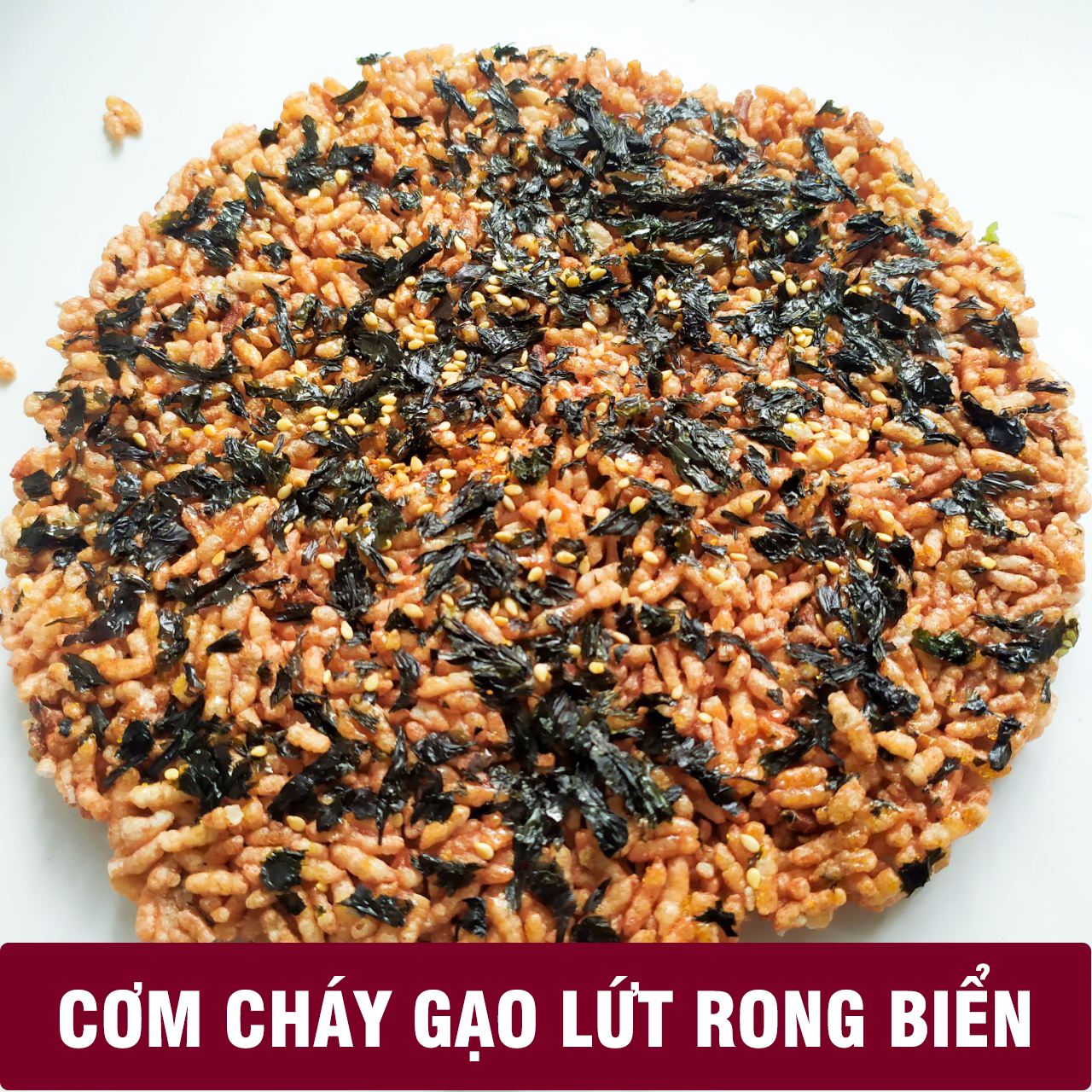 combo 3 gói cơm cháy gạo lứt chà bông - rong biển món ăn vặt ăn kiêng ngon 2