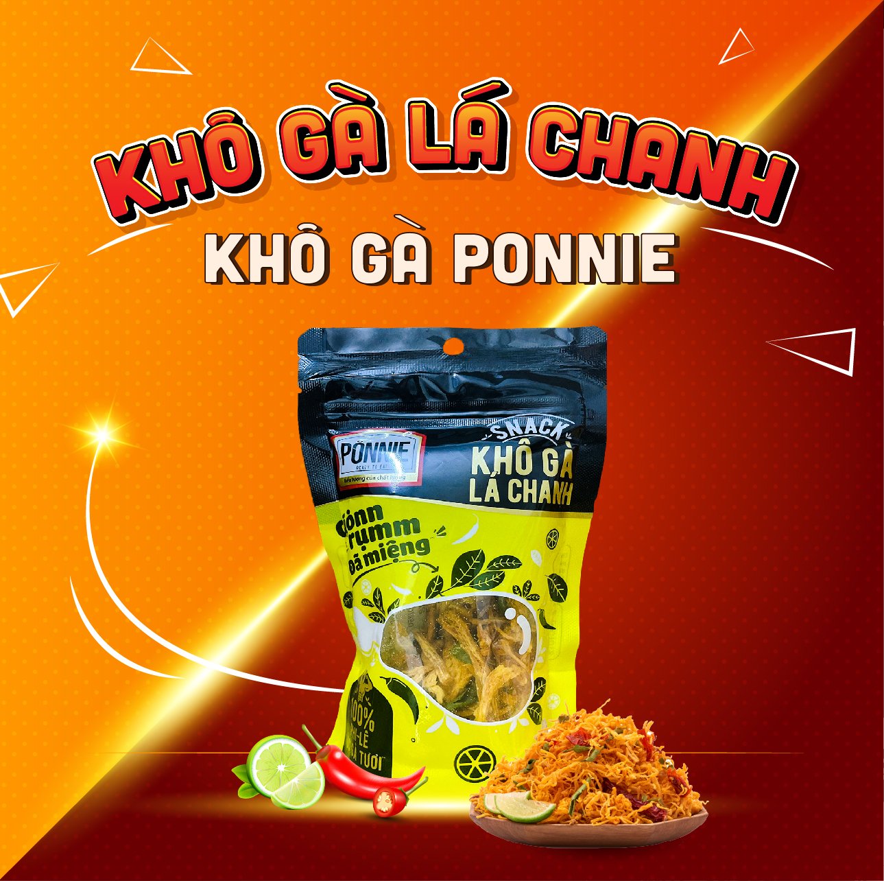 [ăn vặt mới] snack ponnie khô gà bơ tỏi hũ 300gram 14