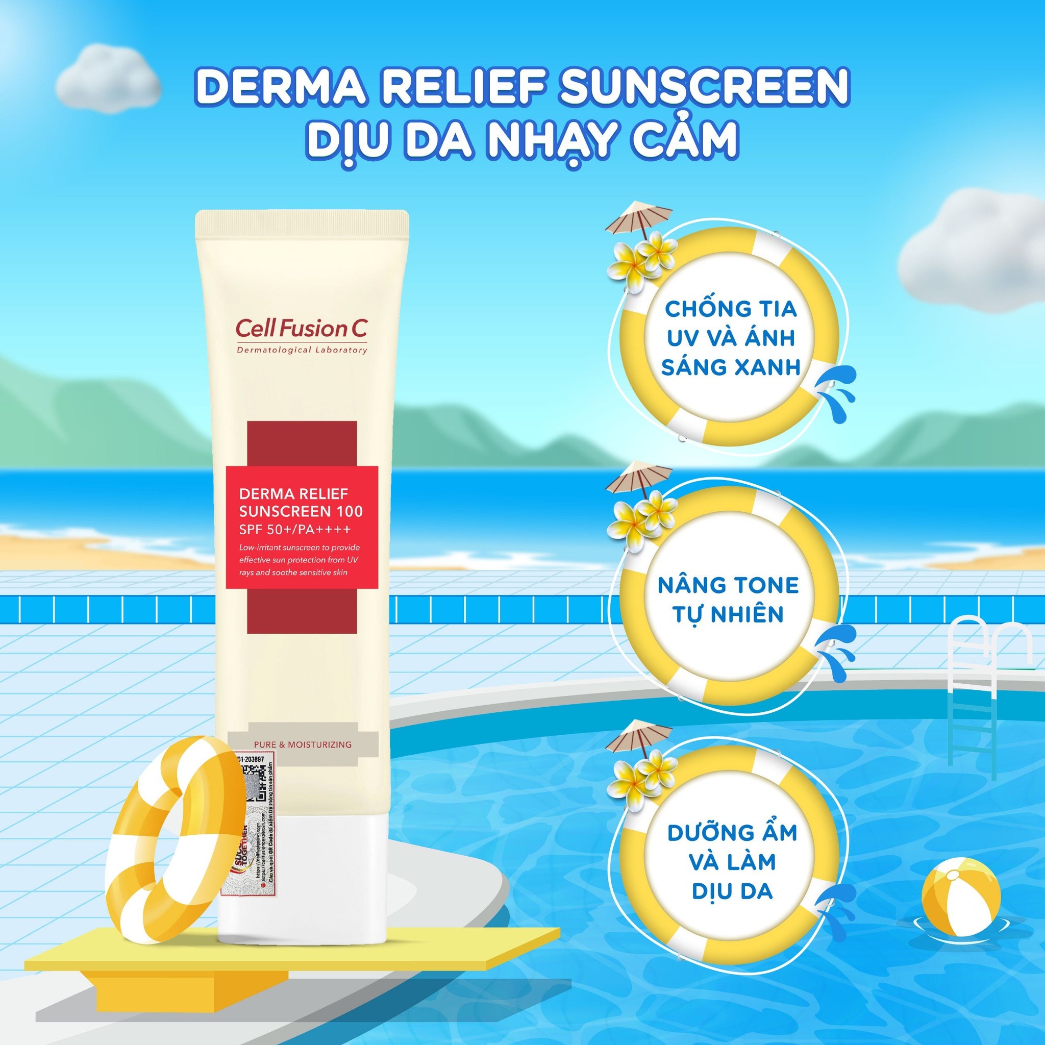 Kem Chống Nắng Cho Da Nhạy Cảm Cell Fusion C Derma Relief Sunscreen SPF50+/PA++++ 