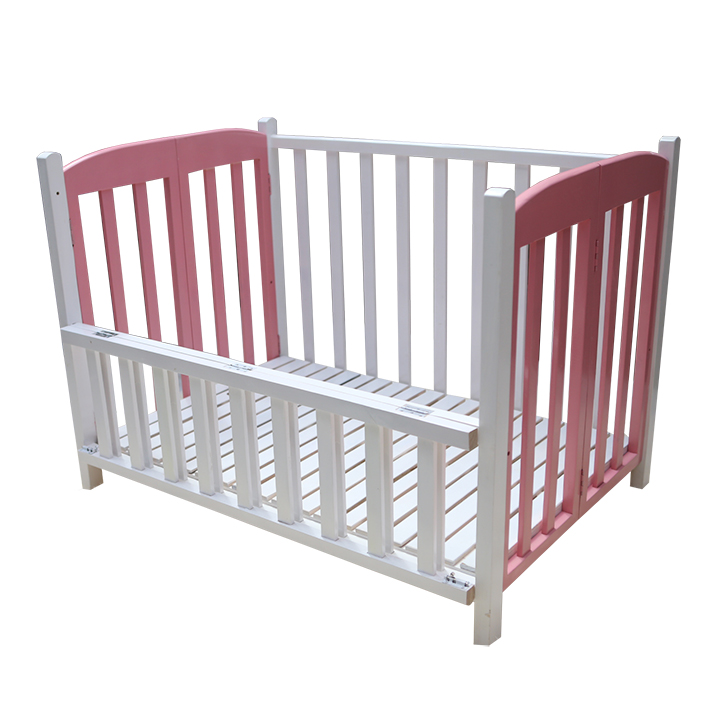 Cũi cho bé - Cũi sơn trắng hồng 