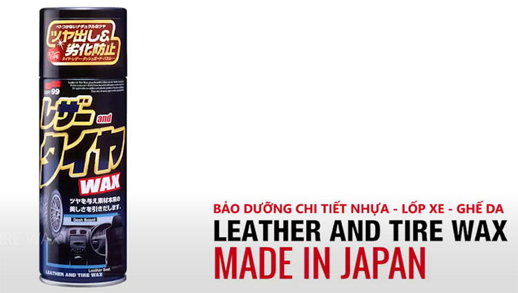 Chai Xịt Làm Bóng Và Bảo Dưỡng Đa Năng Ô Tô Leather Tire Wax L-29 SOFT99 420ml