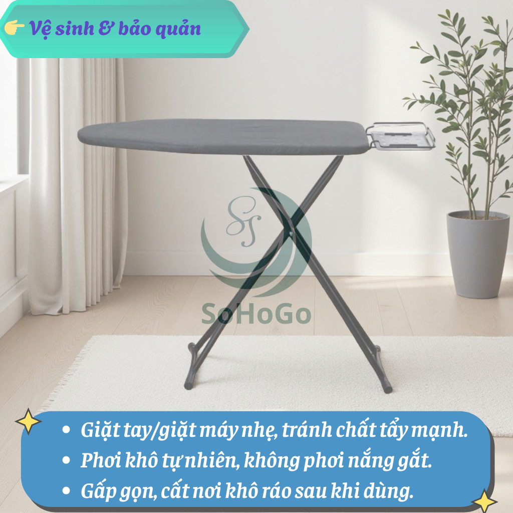 Áo bọc/ áo trùm bàn ủi đồ có lót mút- Nhiều Size- Nhiều Màu 