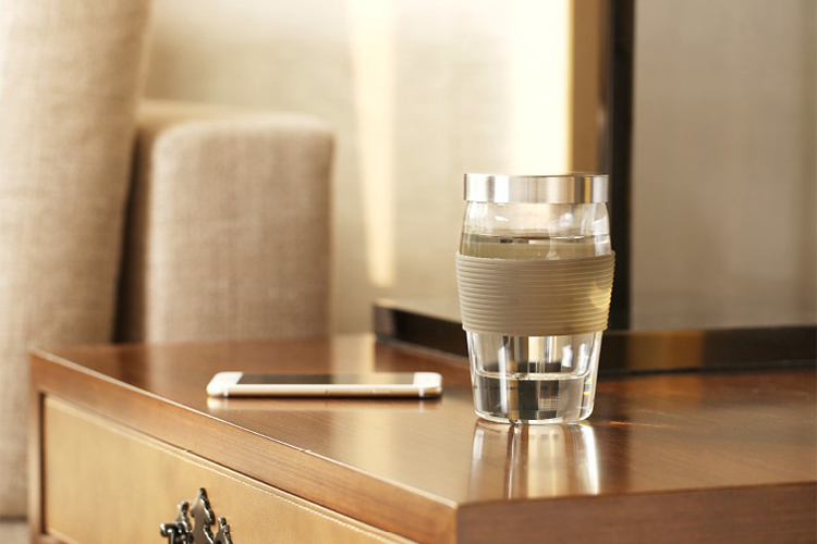 Ly lọc trà thủy tinh Silicagel Samadoyo S018C (500ml) - Xám